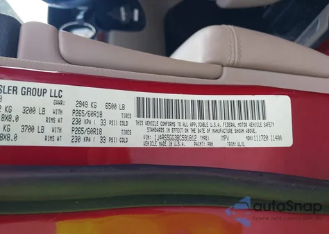 2011 Jeep Grand Cherokee Limited from USA, damaged, VIN 1J4RS5GG3BC591812